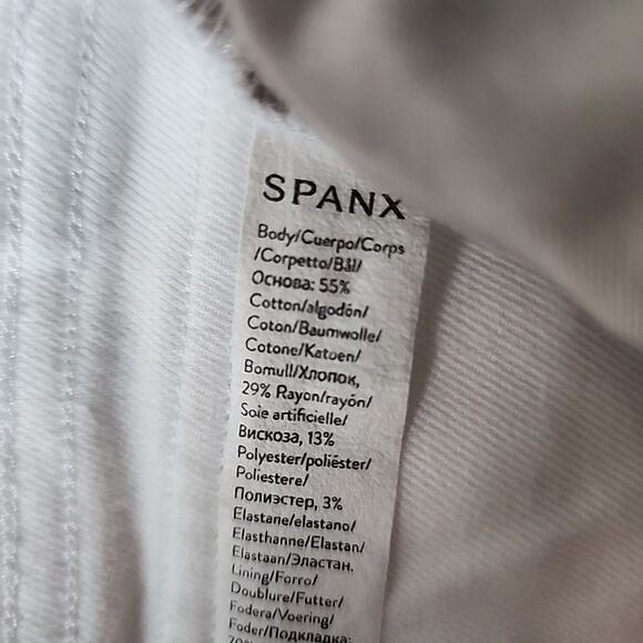 SPANX White Stretch Twill Wide Leg Cropped Pants Sailor Size Small 20312R - Picture 4 of 7